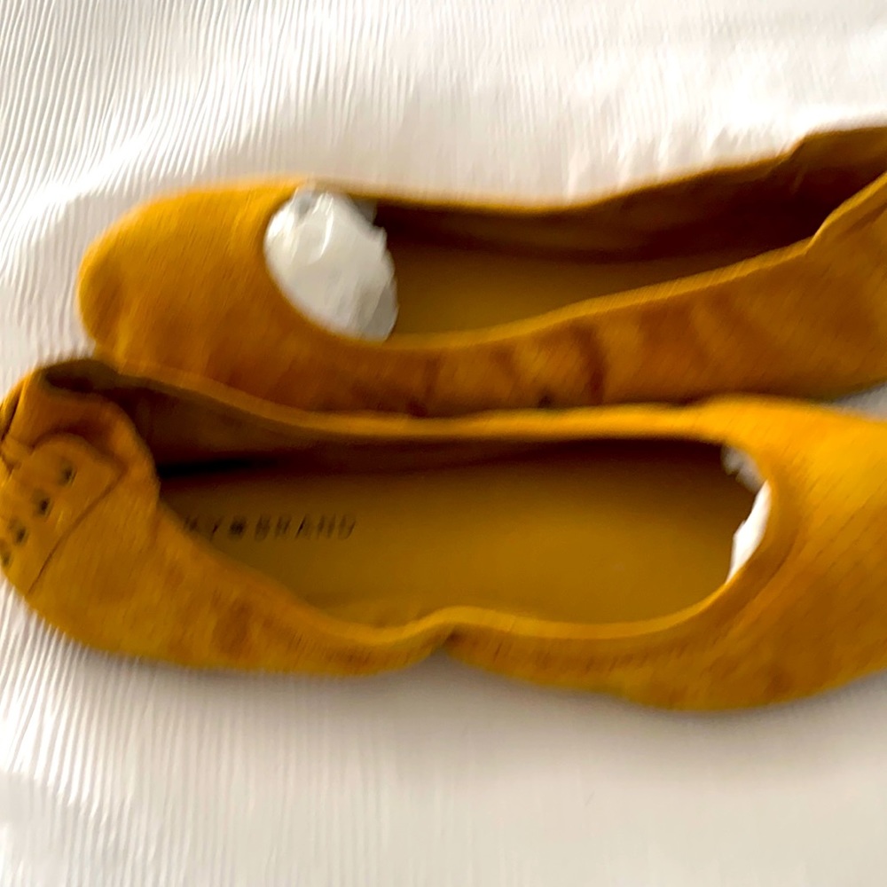 Mustard colored suede flats